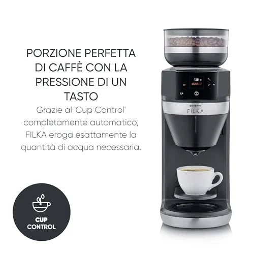 Severin Filka Fully Automatic Filter Coffee Maker with Grinder (Stainless)