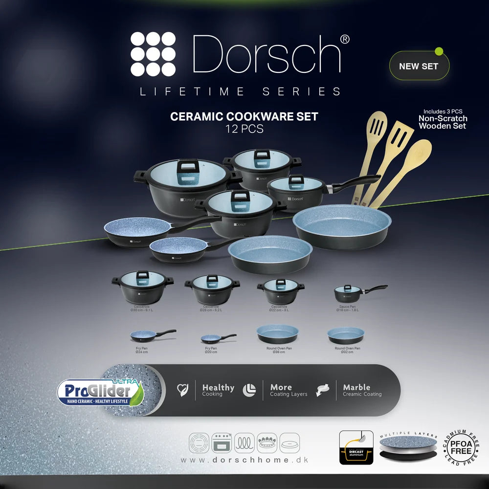 Dorsch Cookware Granite Proglider Set 12 pcs