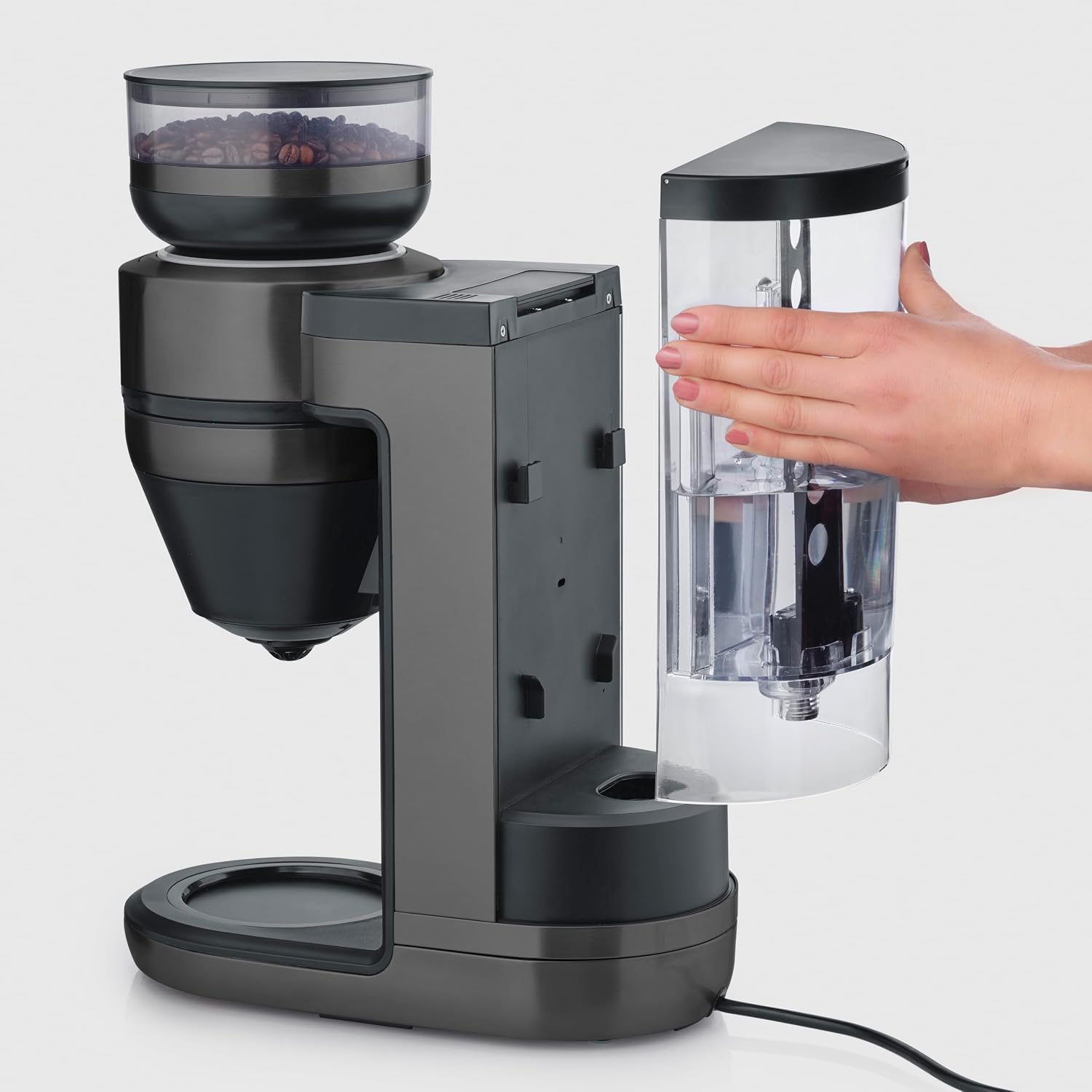 Severin Filka Fully Automatic Filter Coffee Maker with Grinder (GLASS)