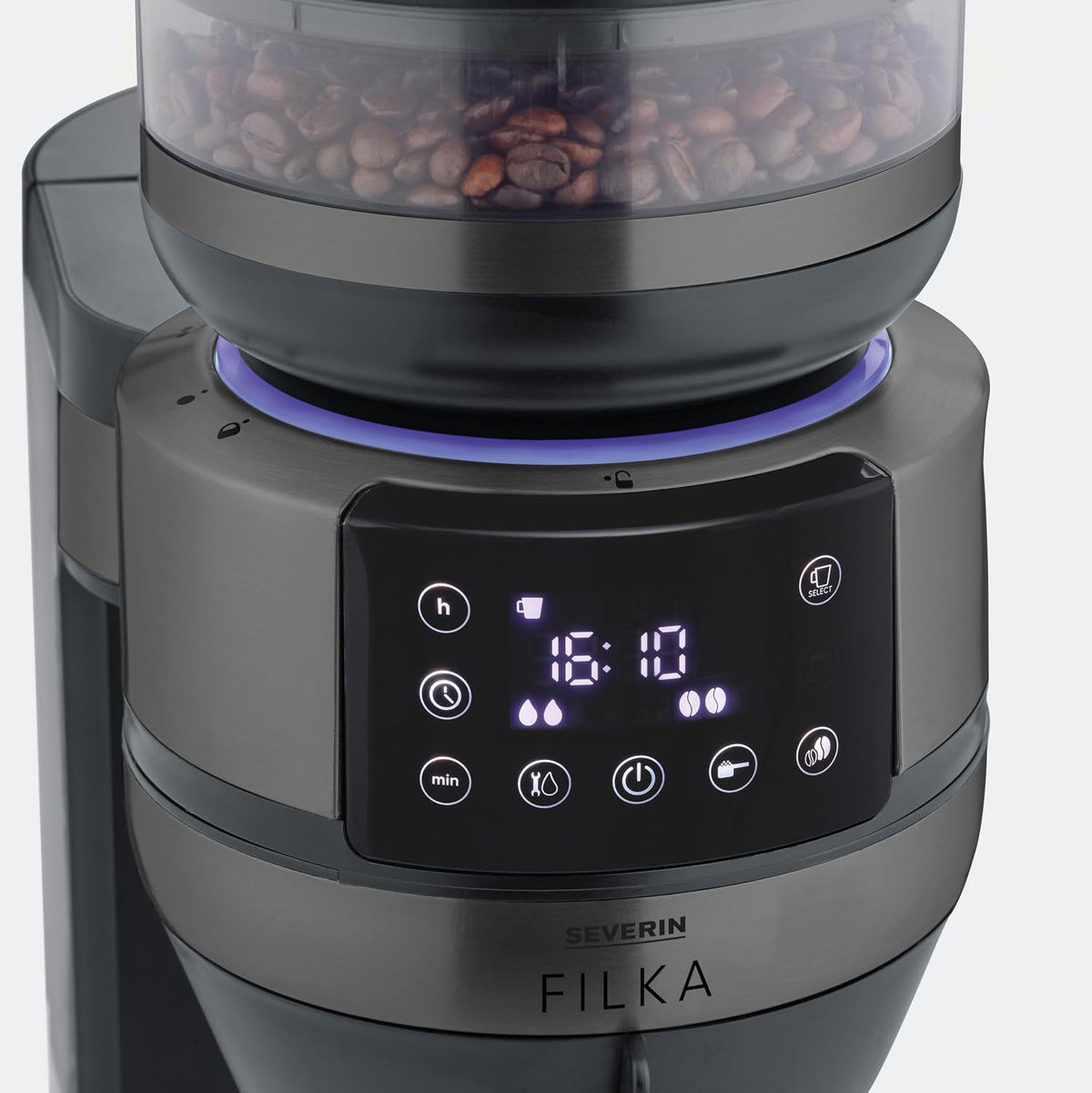 Severin Filka Fully Automatic Filter Coffee Maker with Grinder (GLASS)